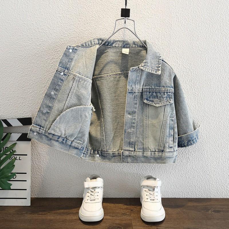 Boys Denim Jacket Fall Kids Casual Outerwear Unisex Toddler Child Lightweight Jean Coat