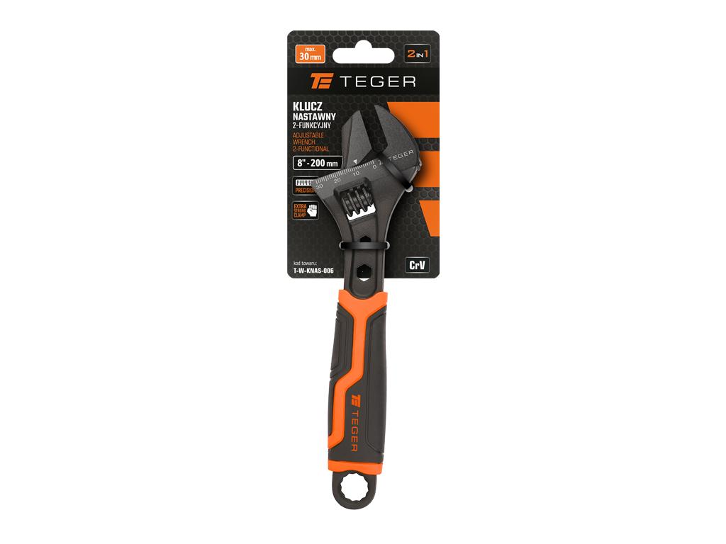 Justerbar nyckel, 2-funktion 8" 200 , Teger