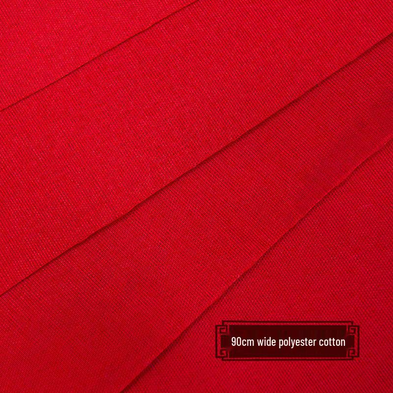 Silk Cotton Chinese Red Fabric for Happy Events and Housewarming, Free Shipping