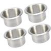 4pcs Stainless Steel Cup Drink Holder Insert Replacement Silver Tone for Boats RVs Auto Replacement Parts