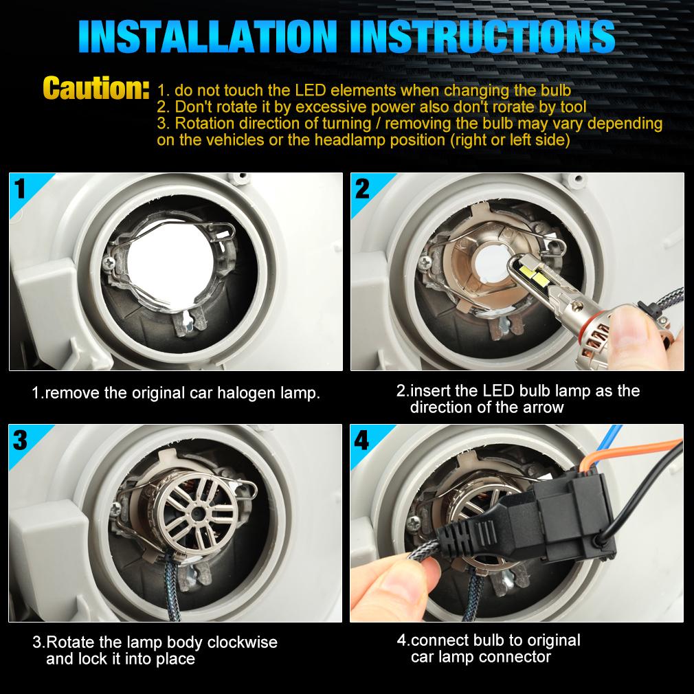 2 buc H7 H4 LED Canbus Becuri Far Auto 140W 60000LM H1 H11 H8 HB3 9005 HB4 9006 9012 Hir2 Far LED Auto Lampă Turbo pentru VW Ford 6500K Alb