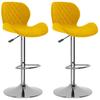 Bar Stool Set 2 Pcs Mustard Yellow Velvet