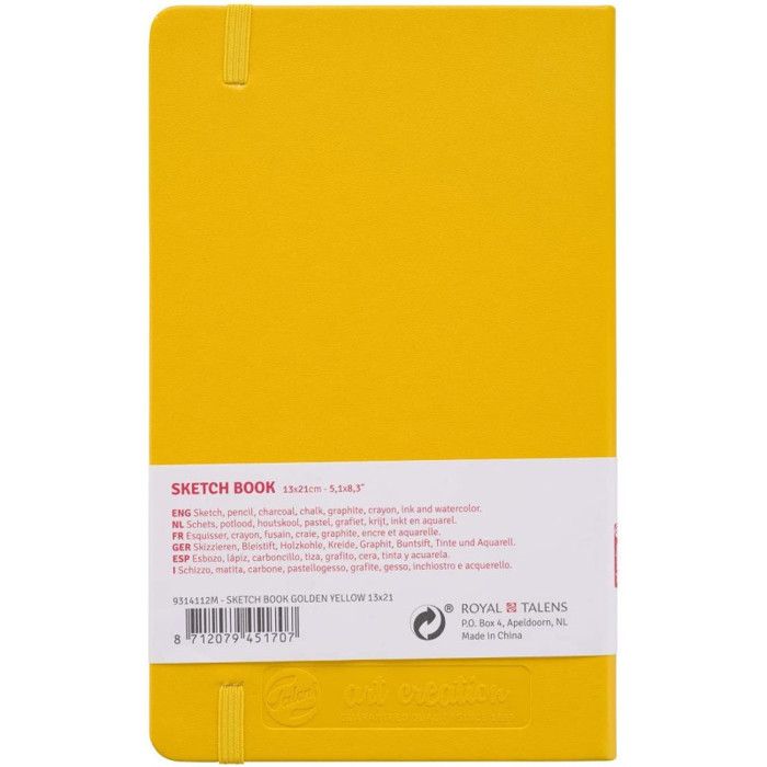 Sketchbook - TALENS ART CREATION - 13 X 21 Cm - 80 Sheets - Yellow - 140 G
