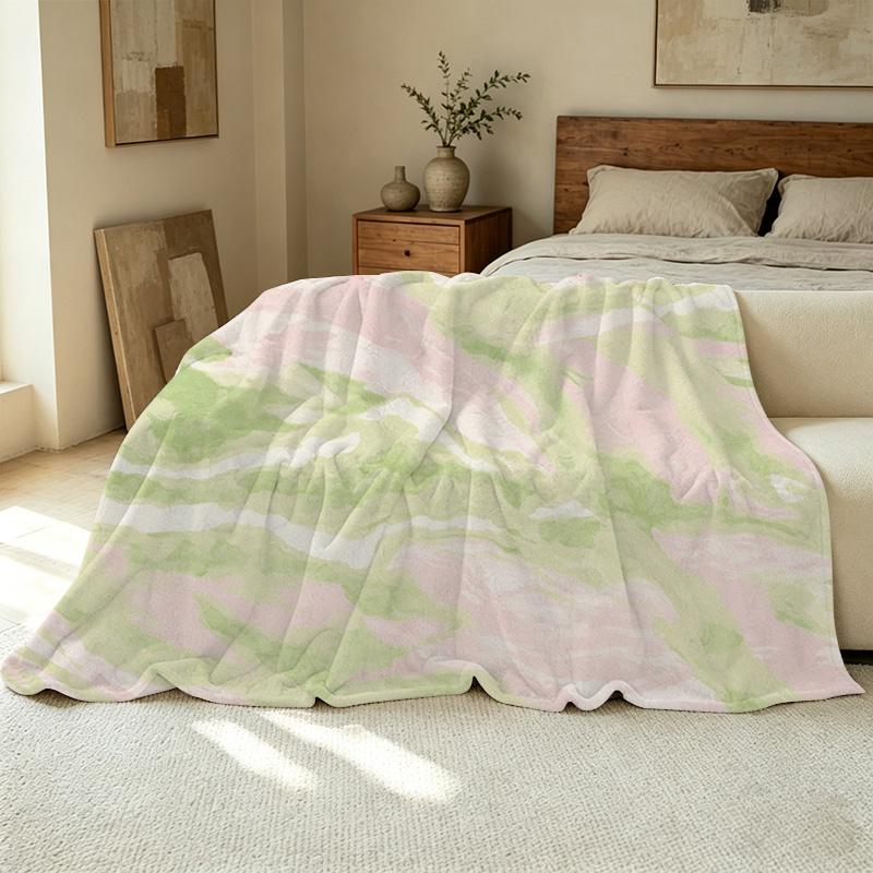 Postpartum Flannel Blanket - Anti-Pilling, Soft & Skin-Friendly, Minimalist Subtle Gradient, All-Season Warm Throw for Home, Cozy Indoor Leisure