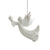 White Irregular Pendant with Gold Glitter Angel Wings, Single Pack Christmas Tree Ornament.