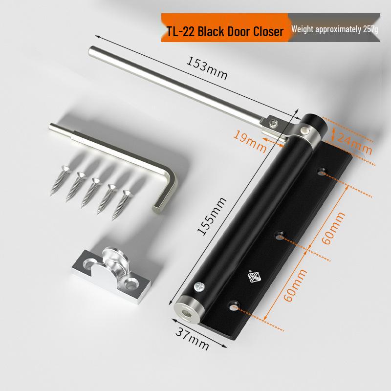 Aluminum Alloy Hydraulic Buffer Fireproof Door Closer for Silent Double Swing and Anti-theft Doors.