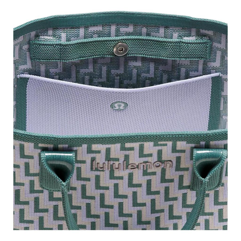 Lululemon Classic 8L Knitted Large Capacity Tote Bag Shopping Bag Shoulder Crossbody Women Tote Blue-Green LW9FTRS-071815