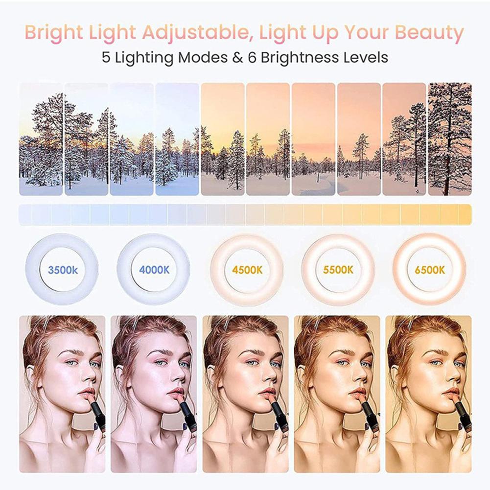 6 Inches 5 Lighting Fill Light Adjustables Brightness Multi-Purpose Video Fill Light For Laptops Photography Live Streaming