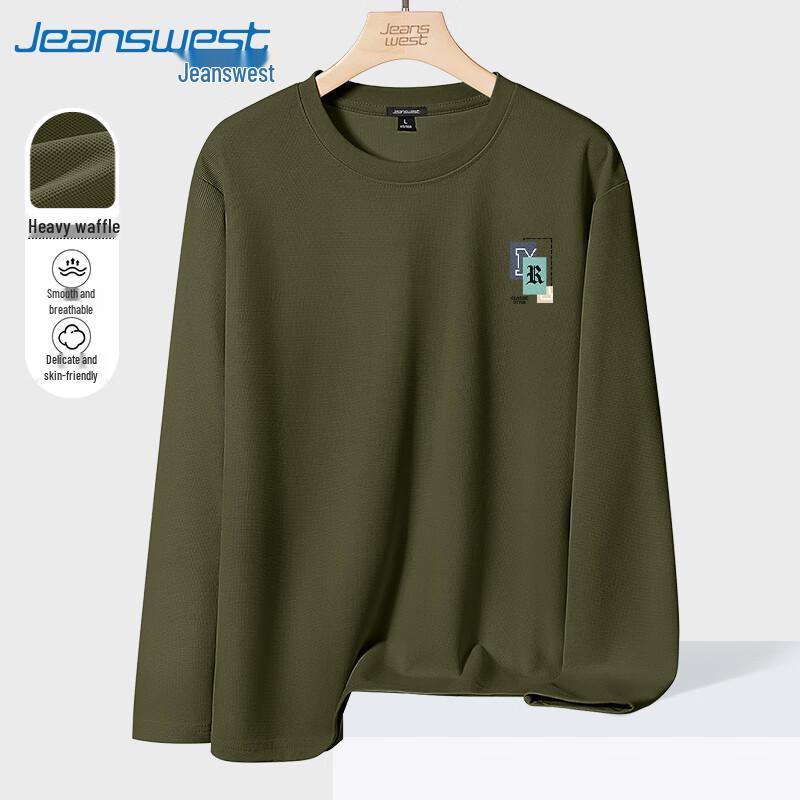 Jeanswest Men s Waffle Knit Heavyweight Long Sleeve T-Shirt M