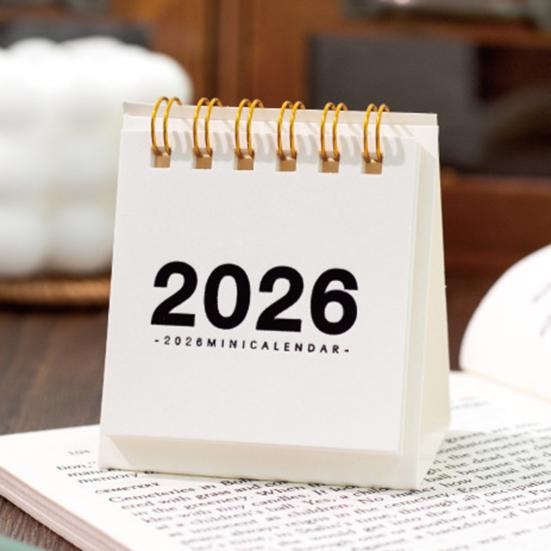 Mini Desk Calendar 2026 Standing Flip Small Desktop Calendar Jan.2026 to Dec 2026 12 Monthly Calendar with Twin-Wire Binding for Home Office School