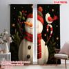 2pcs,2D Plane Printing Popular Curtains Christmas Snowman4 Versatile Polyester (without Rod) Festive Perfect for Bedroom Living