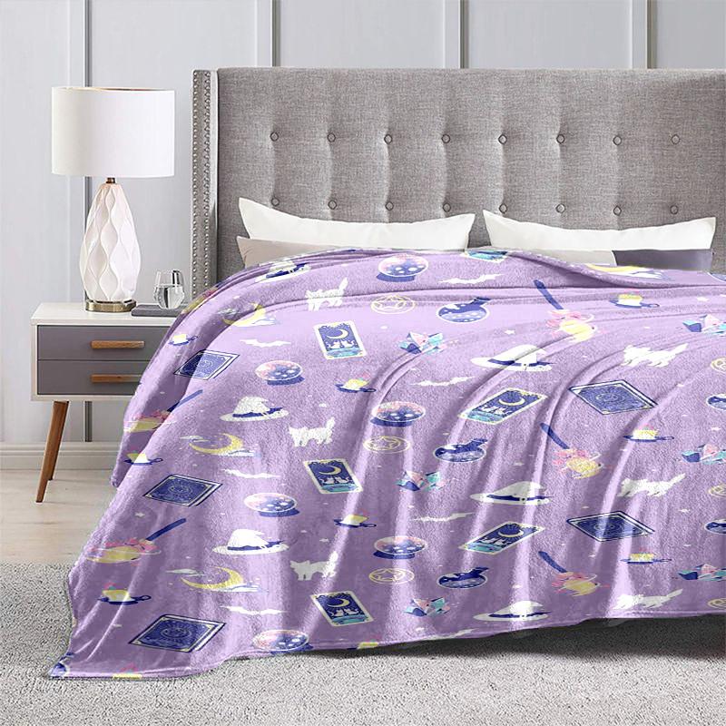1pc Witchcraft Symbols Pattern Cartoon Blanket,Portable Throw for Travel & Camping, All Season Cozy Blanket,Ideal Gift