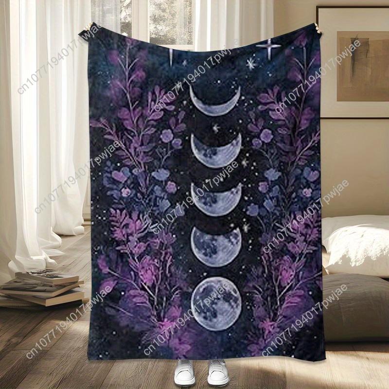 

Dark Moon Phase Blanket Celestial Witch Gothic Parabola Adult Gift For Women Soft Fleece Mysterious Cabin Suitab Custom blankets 75cmx90cm