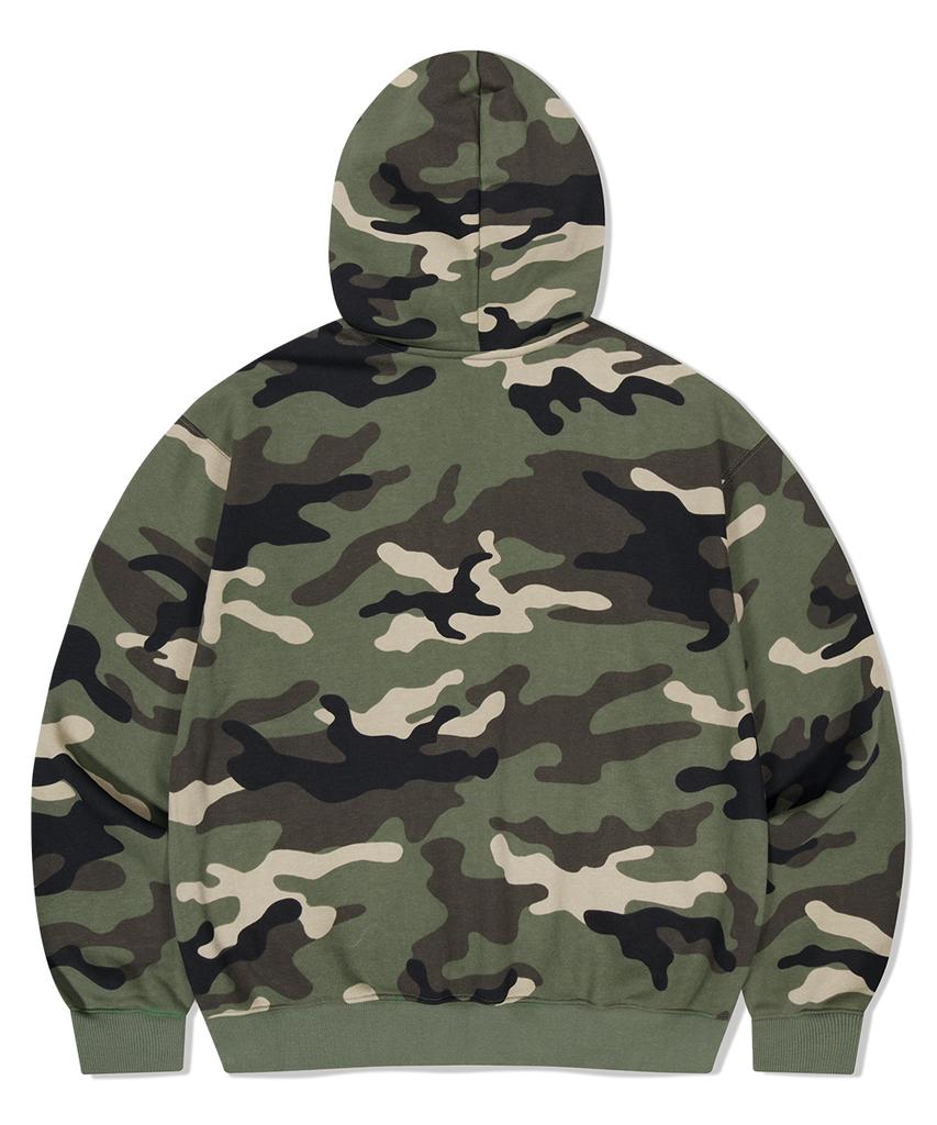 Mahagrid Camo Applique Zip Up Hoodie Green(Mg2Ffmm499A)