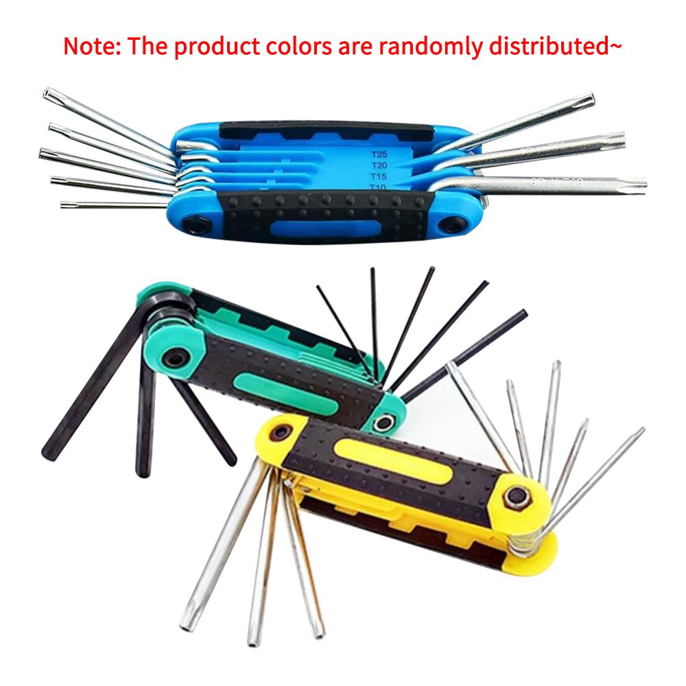 8 In 1 Folding Allen Wrench Set Metric Allen Key Set Tool Or Folding Tamper Proof Torx Key Set Portable Star Wrench Kit