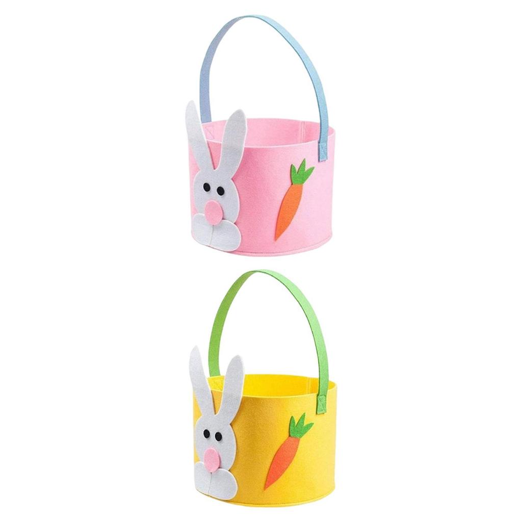 Empty Easter Basket Portable Decorative for Egg Doll Candy Holiday Toddler Boys Girls Reusable Egg Bucket Gift Storage Basket