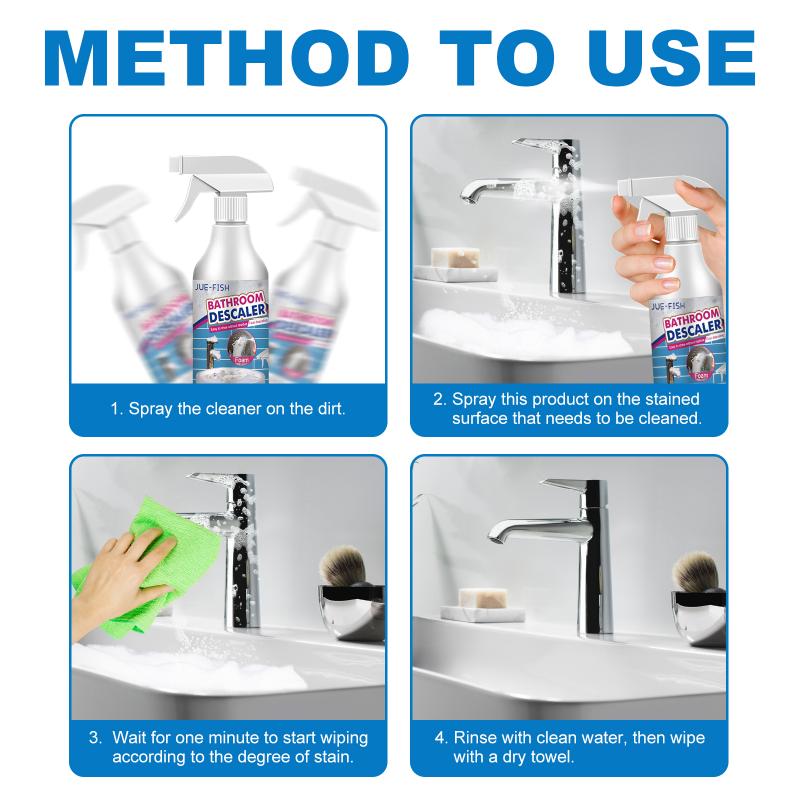 Bathtub Toilet Stubborn Stains Cleaner Spray Fast Acting Formula for Bathroom Deep Clean Home Use