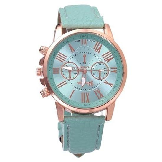 YAMAGW Chronograph Round Design Analog Watch Fake Leather Belt Fashion Accessory Formal Casual Business Mens Womens Unisex