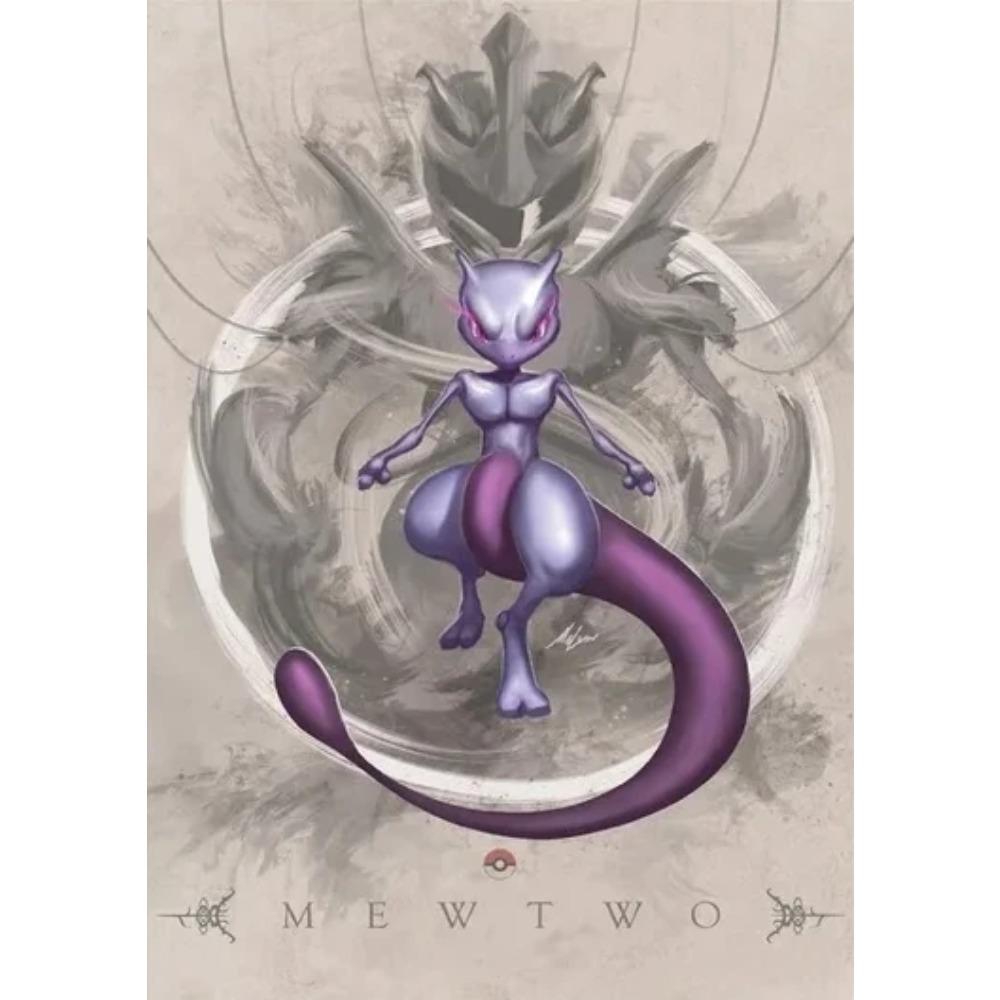 Japan Anime Pokemon Cartoon Canvas Painting Pikachu Gengar Eevee Mew Wall Art Posters Print Pictures Children's Room Home Decor