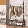 Floor Clothes Racks Metal Storage Coat Stand Modern Movable Shoes Coat Rack Multifunctional Interior Dress Hanger with Wheels
