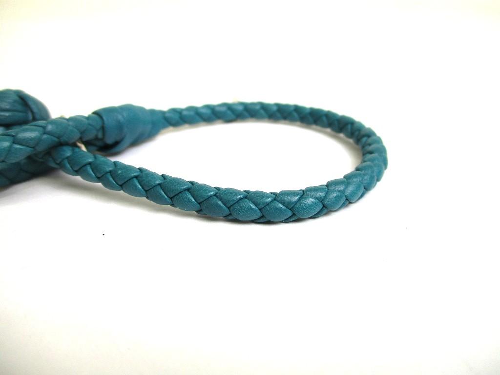 Authentic BOTTEGA BENETA Intrecciato Emerald Green Leather Bangle Bracelet S #a670  Refurbished