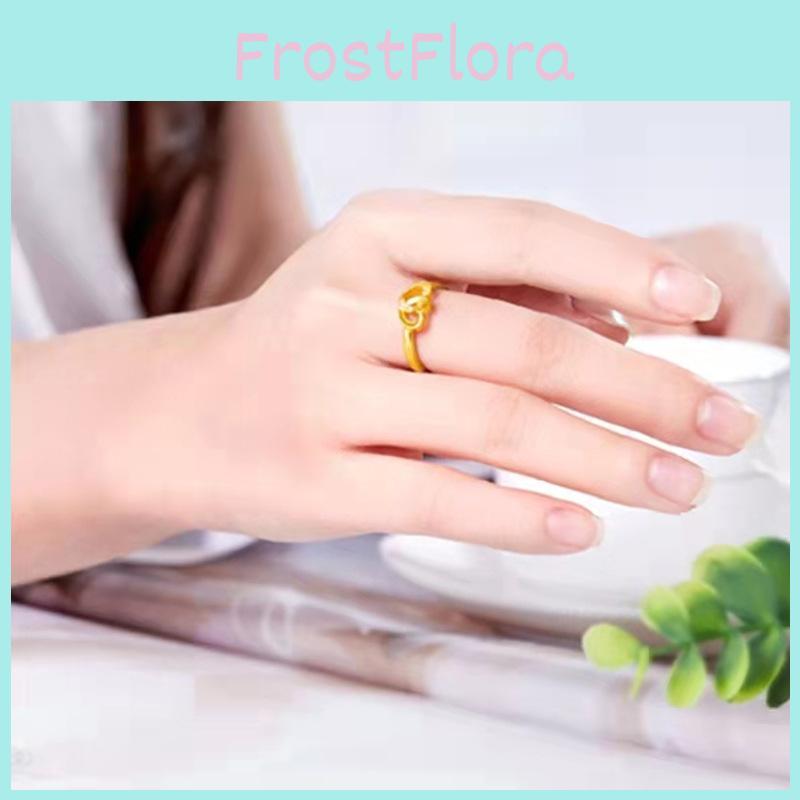 Goldplated Fashionable Heart Ring With Adjustable Fit Captivating Double Heart Design Women For