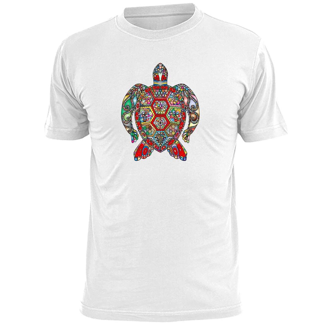 Mens Colourful Turtle T shirt Wildlife Sea Life Reptiles 2XL