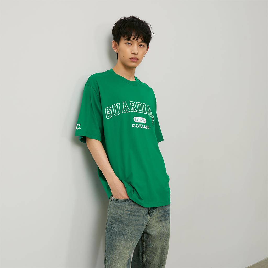 New MLB College Style Series T Shirts Unisex Green 3ATSV0243-45GNP