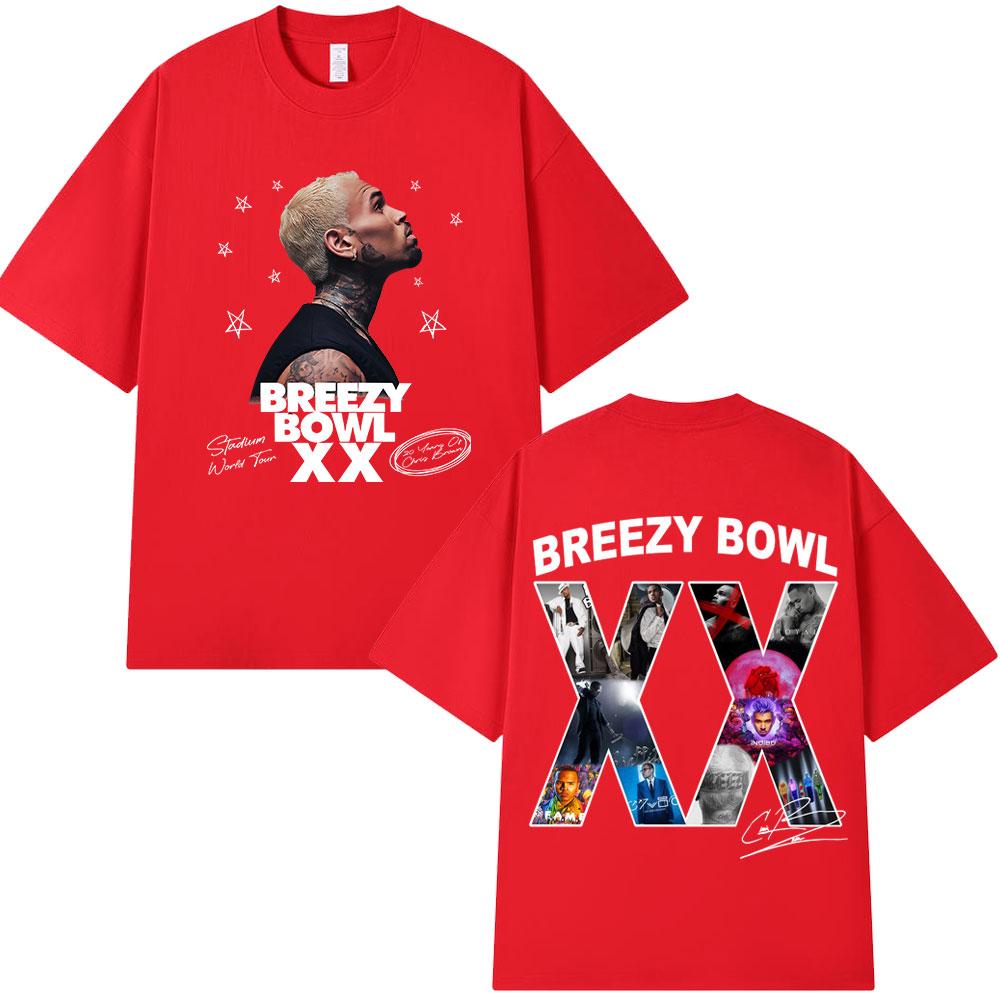 

Chris Brown Breezy Bowl XX 2025 Tour Concert Merch Tshirt Unisexs Women Fashion Hip Hop T Shirt Cotton Casual Oversized Tshirts S