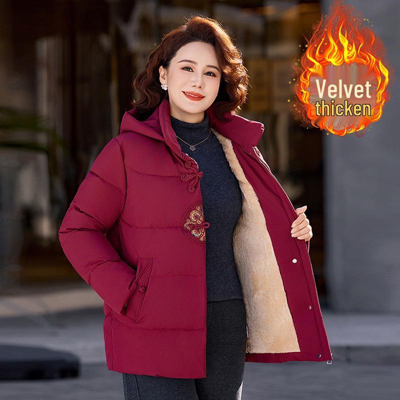 Winter-Baumwolljacke für Mama: Warmer Mantel im neuen Stil für mittlere und ältere Menschen - Stilvoll, Verdickt, Mit Fleece gefüttert