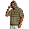 Men's Lightweight Retro Camouflage Print Hooded Short Sleeve Sweatshirt for Casual Daily Wear