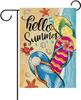 Dyrenson Hello Summer Beach Ip Ops Decorative Garden Ag, Coastal Sea Crab Starfish Conch Yard Outside Home Decoration, Kkz