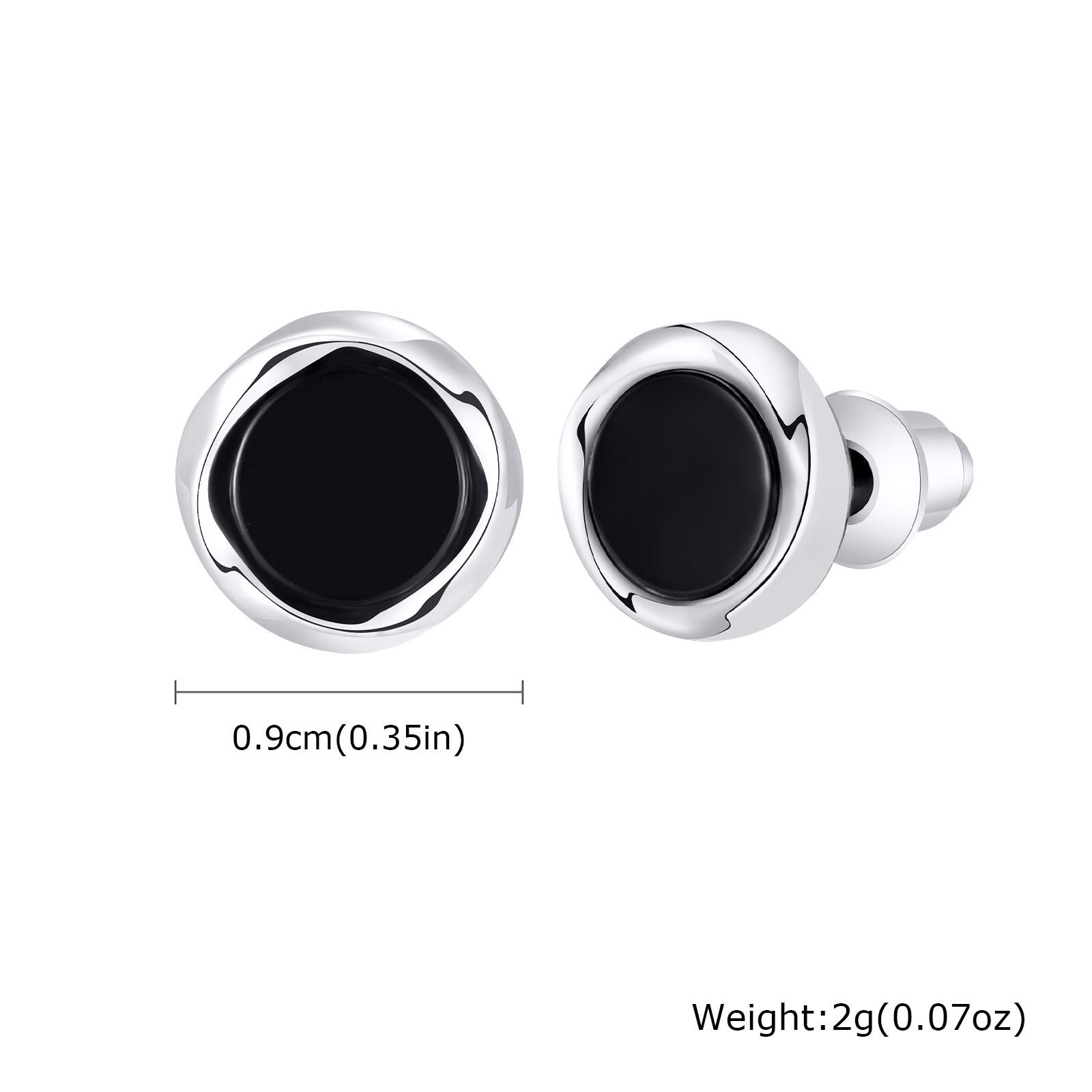 

Small Huggies Earrings for Men Boys,Black Round Metal Stud Earrings,Hip Hop Jewerlry Gifts
