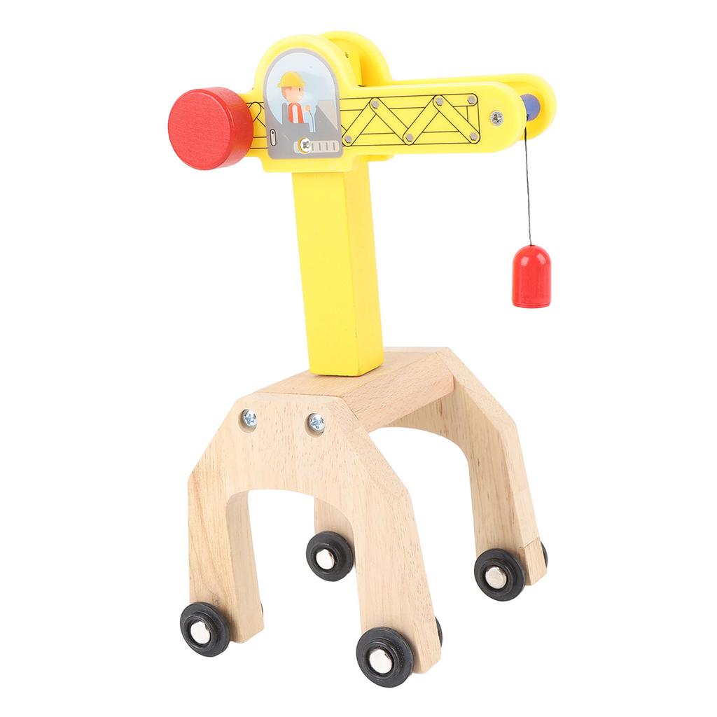 Holzkran Spielzeugset Schienenspielzeug Zubehör Einfach zu montierender Turmkran Spielset für Kinder