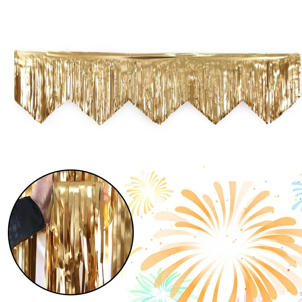 3PCS 50x200cm Wave Rain Silk Curtain Decorative Exquisite Glitter Rain Curtain PET Party Backdrop Curtains