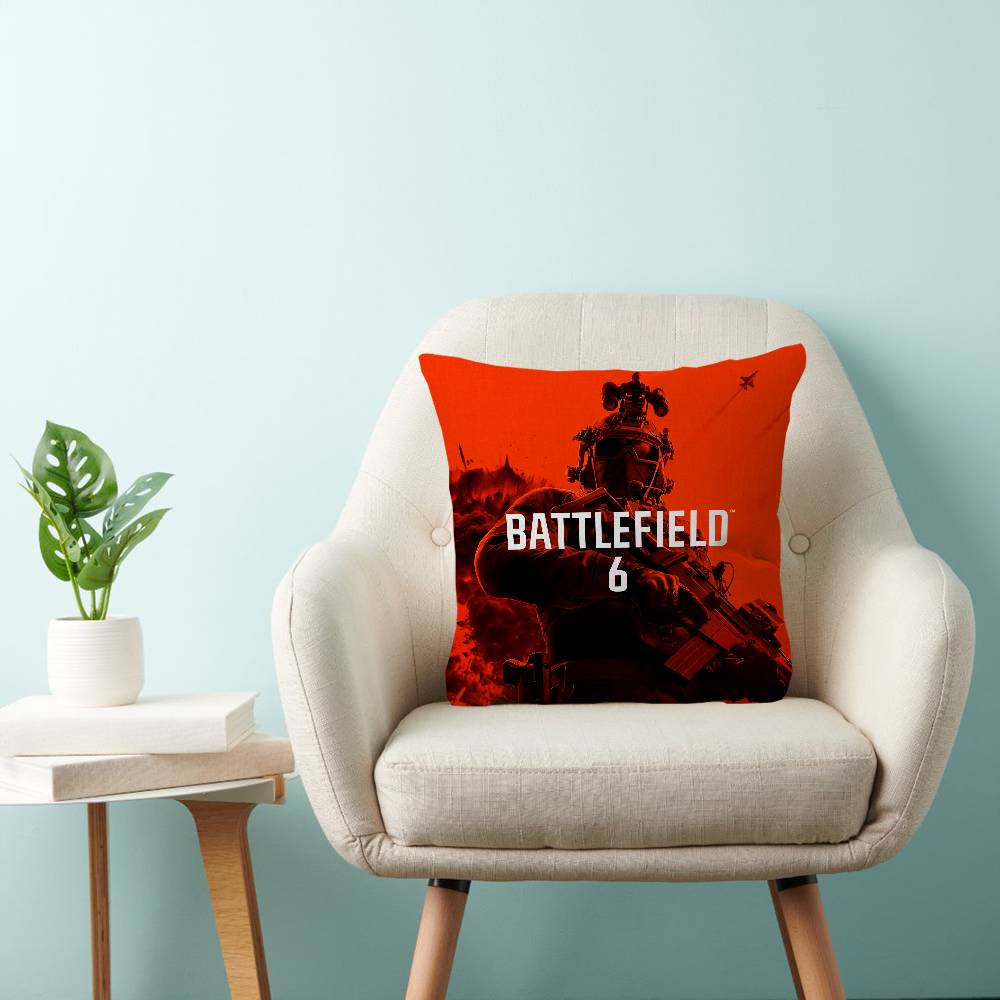 B-Battlefield 6 Cuscino per Gioco Cool Cuscino Anime Copricuscino per Testiera di Divano Letto Copricuscino 45x45 cm Moda