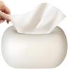 AKMSX Ceramic Tissue Box, Modern Design, Stylish, Compact, Drawer-Style, for Living Room or Coffee Tables (Milk White)