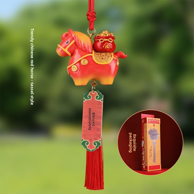 Car Rearview Mirror Hanger, Interior Decoration Pendant, Automotive Supplies, for The Year of The Horse New Year