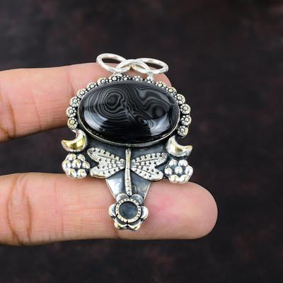 Psilomelane Kolye Dragonfly Takı 925 Ayar Gümüş Kolye Güzel Taş Takı El Yapımı Kolye Hediye Kız Için Şık Kolye
