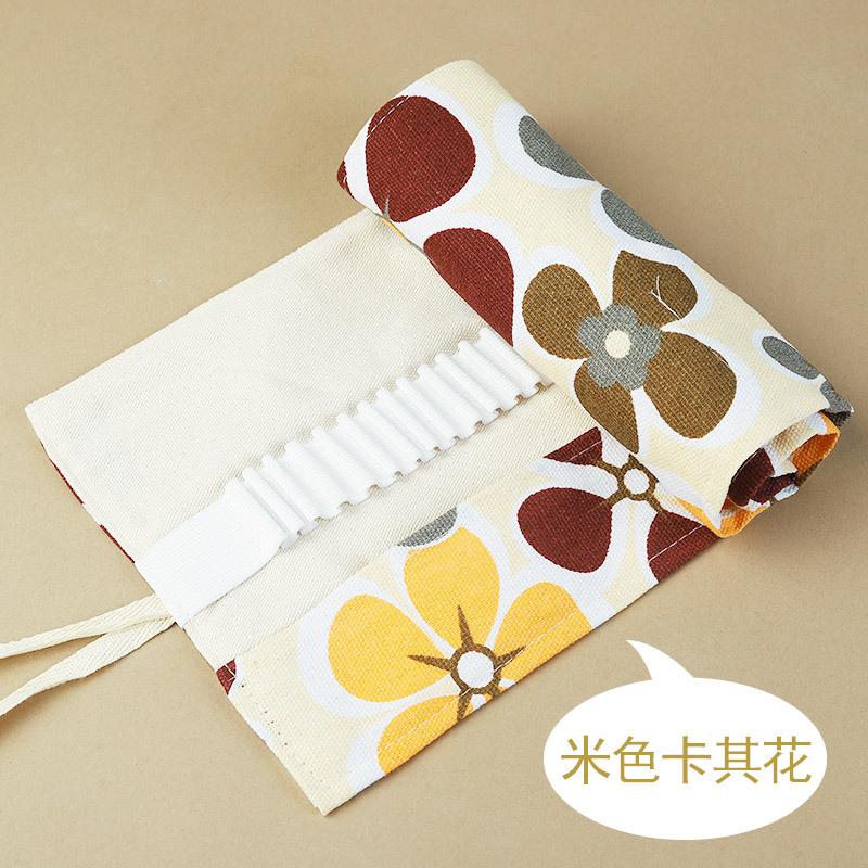 

Color large-capacity handmade canvas pen curtains, special rolling pencil bags for boys and girls painting, sketch color pencil storage bags 12 holes