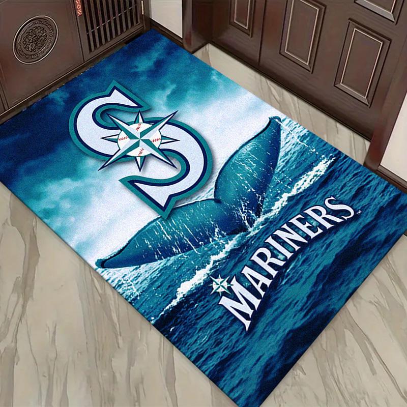 Seattle Mariners Logo Carpet Rug for Living Room Bedroom Home Sofa Decoration,Kids play Non-slip Floor Mat