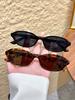2Pcs Fashionable and Unique Geometric Sunglasses Set Black Glasses Tortoiseshell Glasses Daily Outings Vacation Outfits Beach Pa