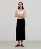 Eum Kiim Summer Wool Long Skirt_Black