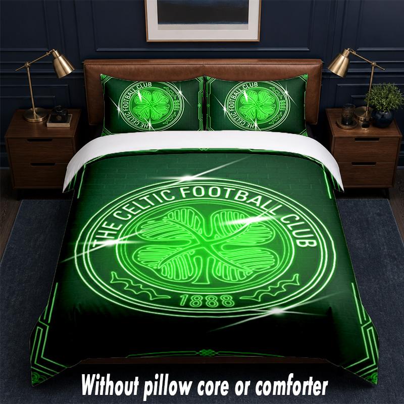 Set Biancheria da Letto Design Celtic FC 1 Copripiumino + 2 Federe Morbido Traspirante Biancheria da Letto per la Casa