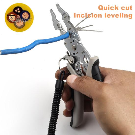 Multifunktionale Abisolierzange Crimper Kabelschneider Zange mit Rutschfestem Griff Elektriker Zange Werkzeuge Kabelabisolierzange
