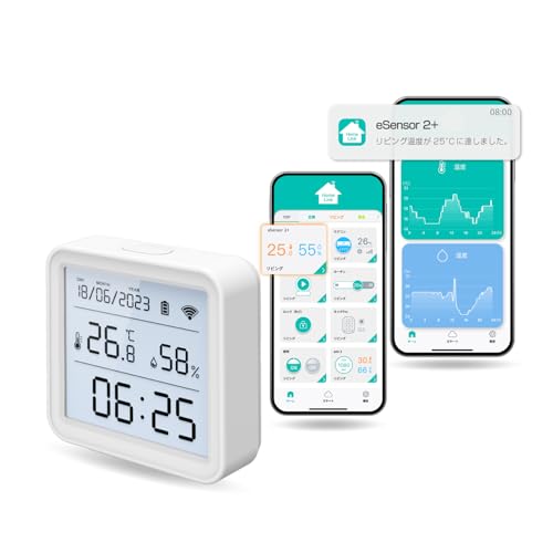 

[Japanese Manufacturer] LinkJapan eSensor2+ Smart Thermo-Hygrometer, Wi-Fi Direct Connection, No Hub Required, Swiss-Made High-Precision Sensor, Remot