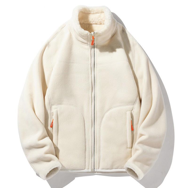 Unisex Fleece Jacket Double-Sided Wearable Warm Outdoor Pullover Hiking Running Cycling Winter