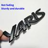 BAWI7 3D Metal Yaris Logo Emblem Badge Matte black Chrome Plated Trunk Letter Sticker For Toyota Yaris Car Exterior Decor Accessories