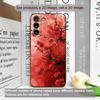 Retro Artistic Red Flower Plum Blossom Pattern Phone Case for Samsung Galaxy S25 S24+ S23 Ultra S22 Plus S21 FE M53 Soft Covers