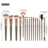 15pcs/set Face Bronzer Makeup Brushes Kit Make Up Tool Liner Brow Brush Portable Eyebrow Brush  Lady